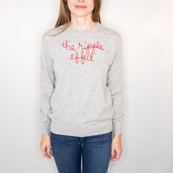 LINGUA FRANCA "The Ripple Effect" Cashmere Sweater - Picture 6 of 6